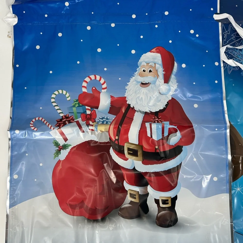 Christmas drawstring gift bags set of 4